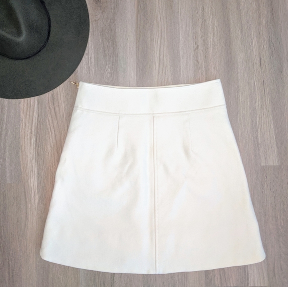 J Crew Cream Wool Mini Skirt Size 2 - Picture 3 of 8